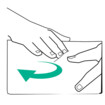 Graphic of manual lymphatic drainage: circular hand movement on a leg