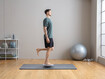 Exercício 1: Equilíbrio numa perna em cima de uma prancha de equilíbrio com flexão do joelho 
