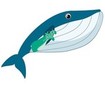 Strijkplaatje blauwe walvis