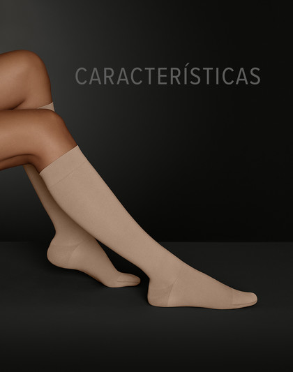 Características da Juzo Move Perna com a meia abaixo do joelho Juzo Move