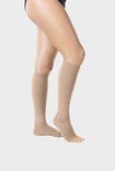 Juzo Intenso below-knee stockings with open toes, in Almond